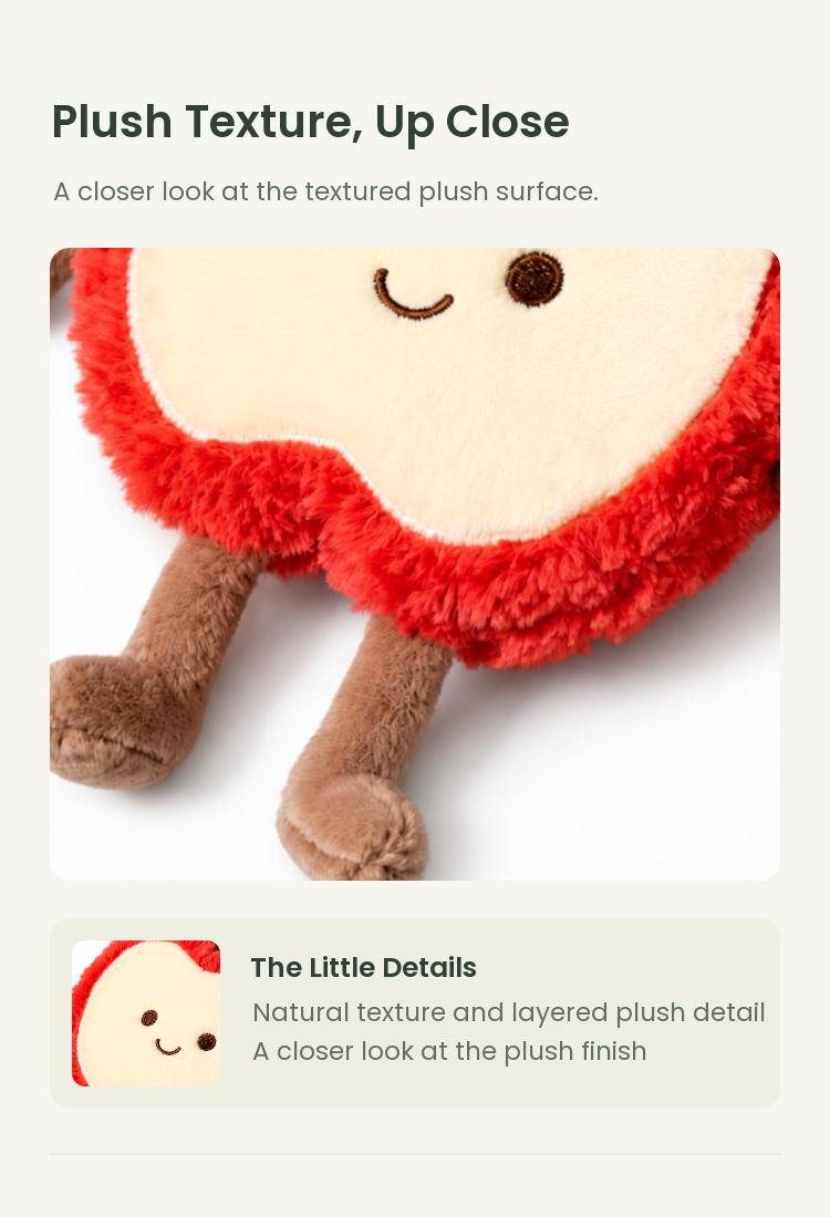 PLUSHIP Apple Slice Plush Toy - detail 02