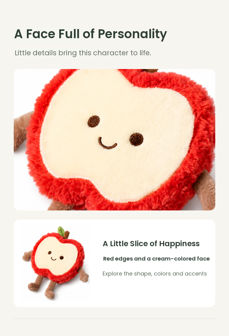 PLUSHIP Apple Slice Plush Toy - detail 03