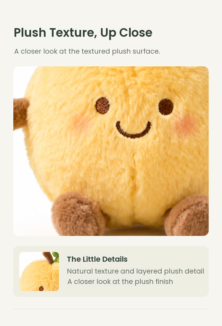 PLUSHIP Apricot Plush Toy - detail 02