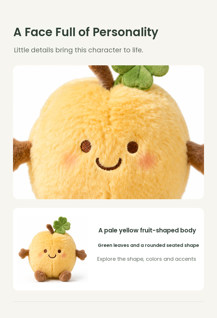 PLUSHIP Apricot Plush Toy - detail 03