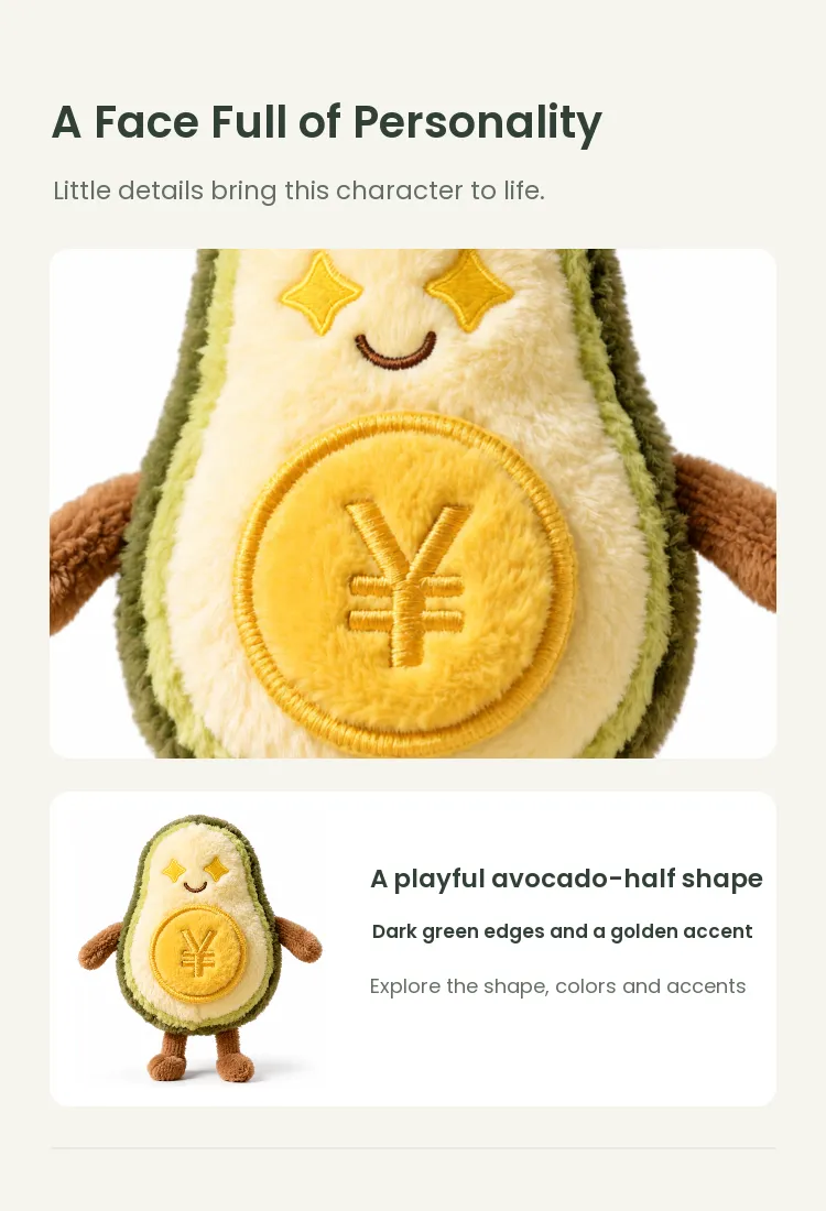 PLUSHIP Avocado Plush Toy - detail 3