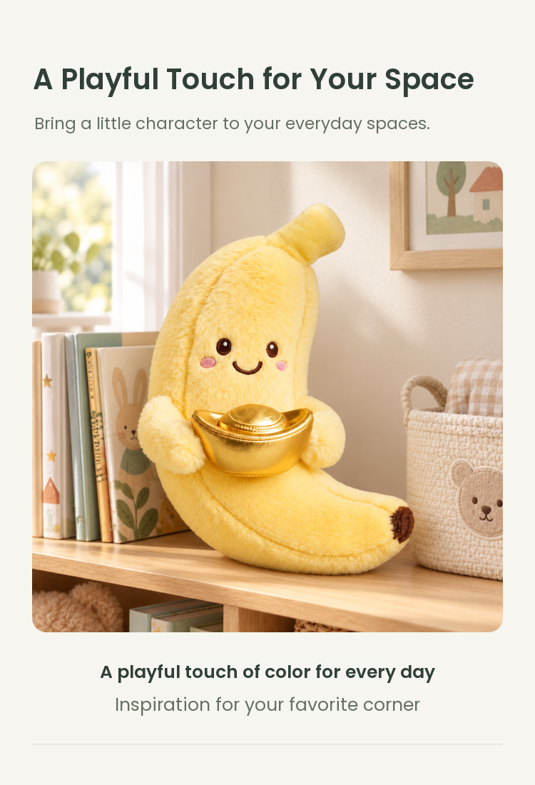 PLUSHIP Banana Plush Toy with a Gold Ingot - detail 05