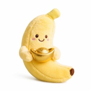 PLUSHIP Banana Plush Toy with a Gold Ingot - product view 01
