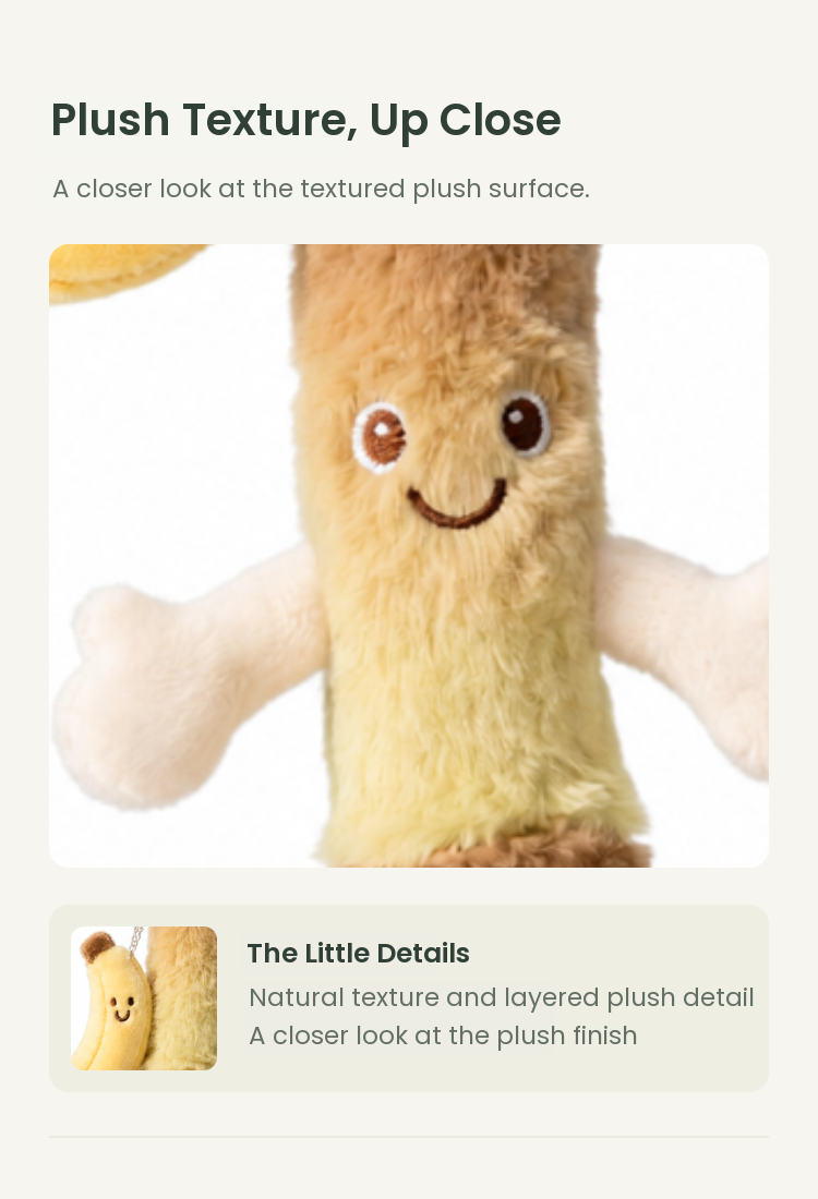 PLUSHIP Banana and Sugarcane Plush Toy - detail 02