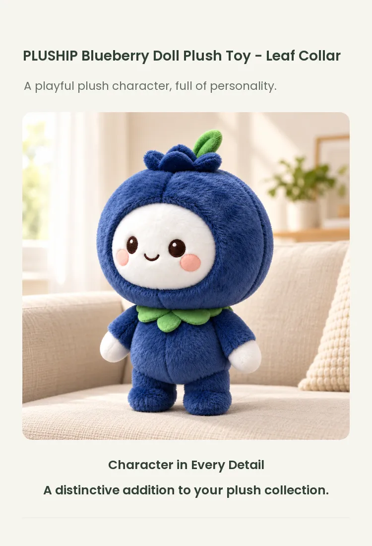 PLUSHIP Blueberry Doll Plush Toy – Leaf Collar - detail 1