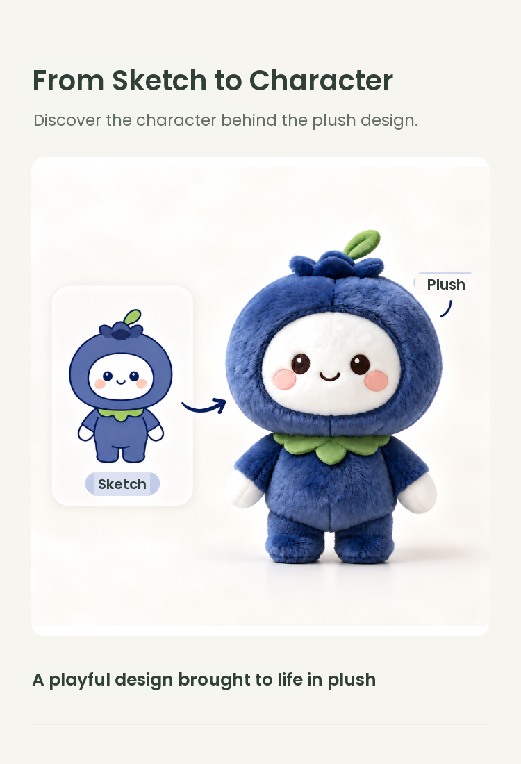 PLUSHIP Blueberry Doll Plush Toy – Leaf Collar - detail 04