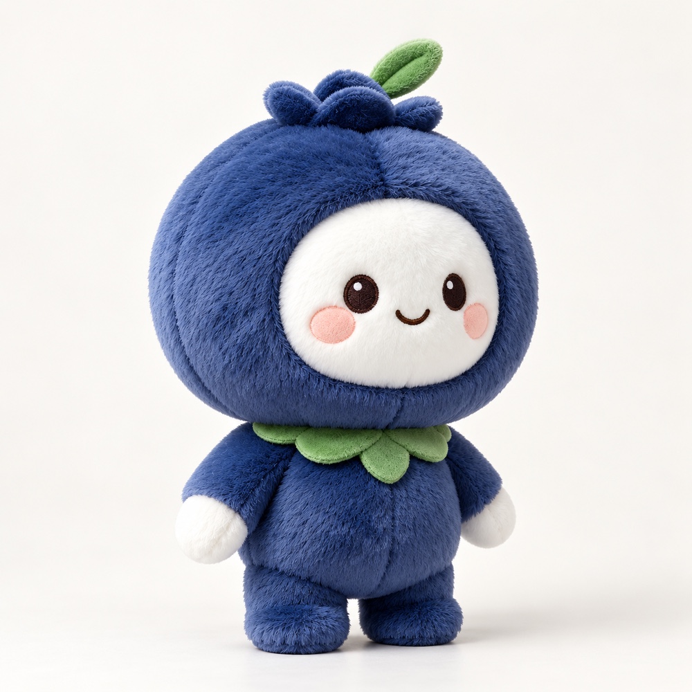 PLUSHIP Blueberry Doll Plush Toy – Leaf Collar - product view 02