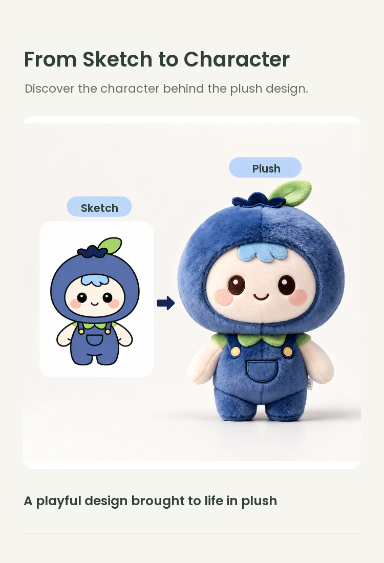 PLUSHIP Blueberry Doll Plush Toy – Overalls - detail 04