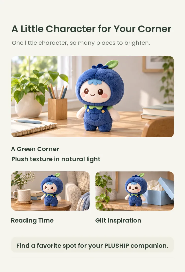 PLUSHIP Blueberry Doll Plush Toy – Overalls - detail 5