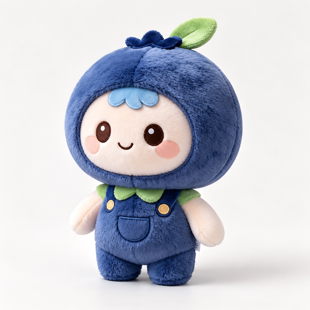 PLUSHIP Blueberry Doll Plush Toy – Overalls - product view 01