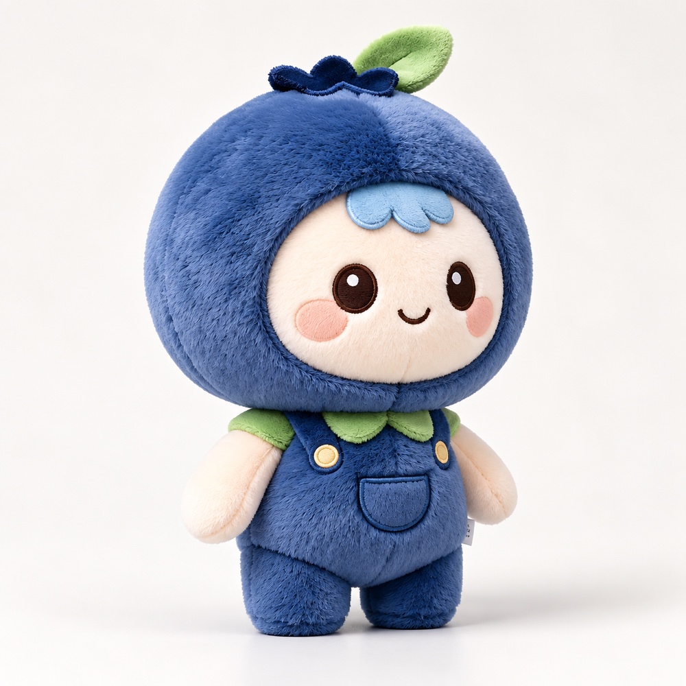 PLUSHIP Blueberry Doll Plush Toy – Overalls - product view 02