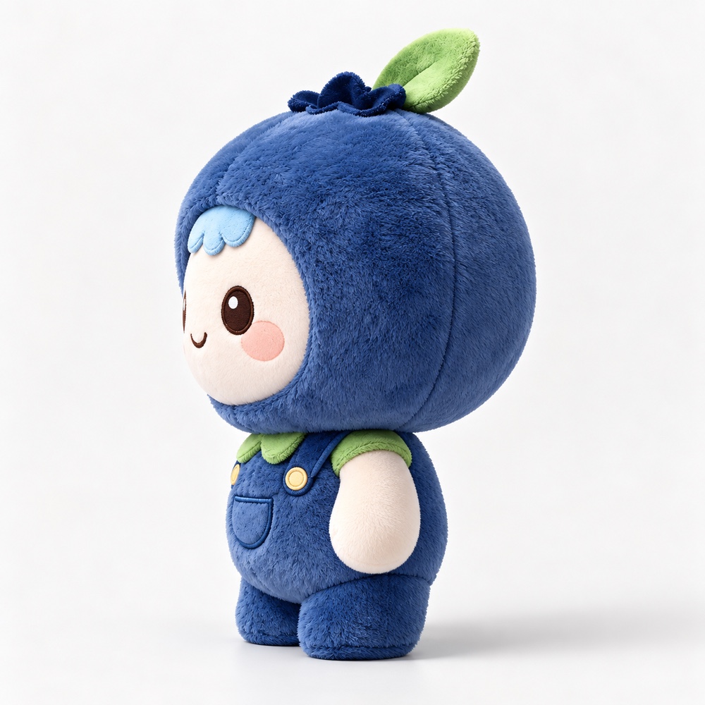 PLUSHIP Blueberry Doll Plush Toy – Overalls - product view 03