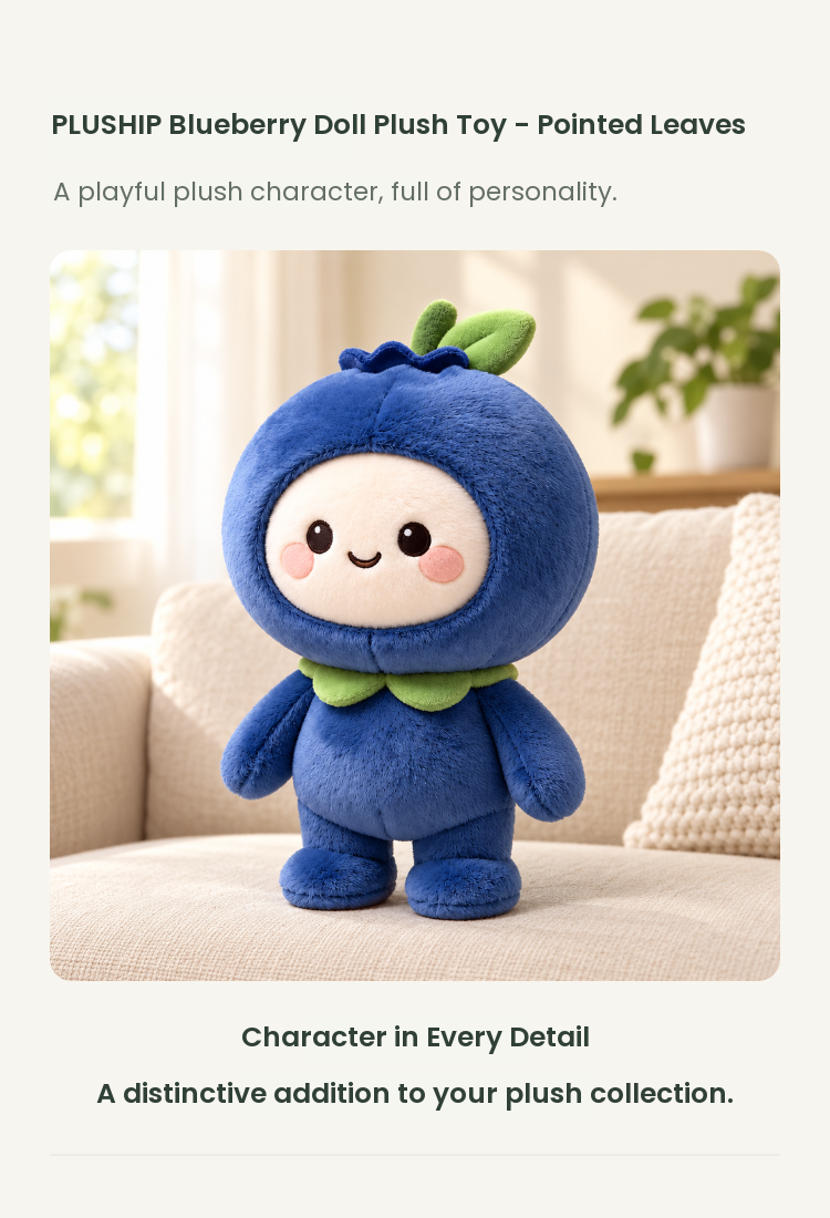 PLUSHIP Blueberry Doll Plush Toy – Pointed Leaves - detail 01