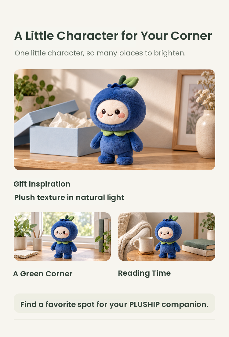 PLUSHIP Blueberry Doll Plush Toy – Pointed Leaves - detail 05