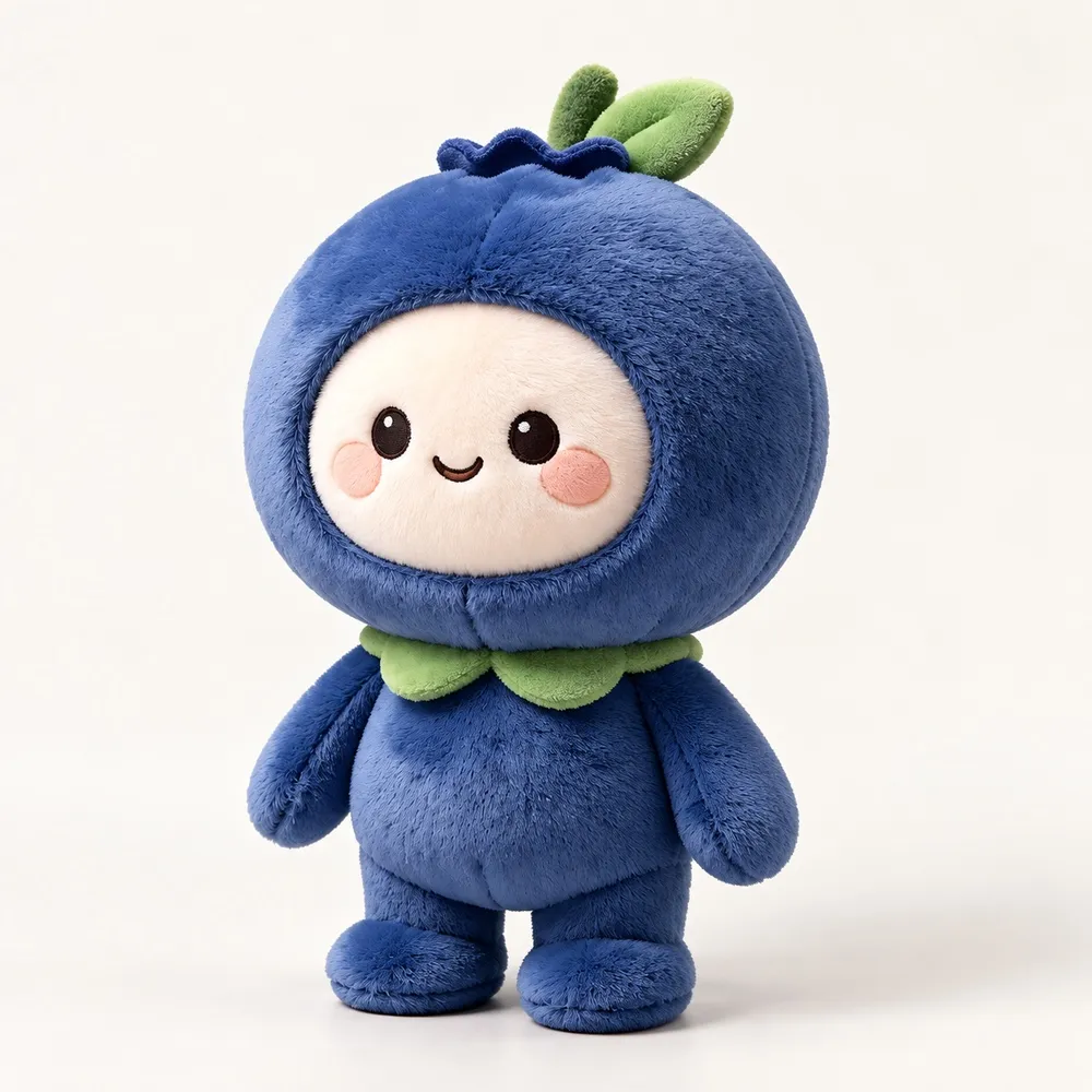 PLUSHIP Blueberry Doll Plush Toy – Pointed Leaves — catalogue view