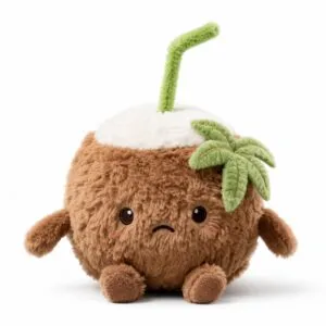 PLUSHIP Brown Coconut Plush Toy – Straw - product view 01