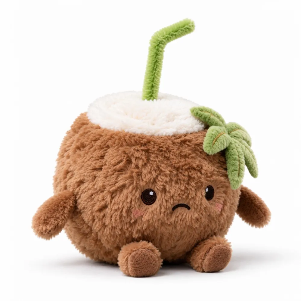 PLUSHIP Brown Coconut Plush Toy – Straw — catalogue view
