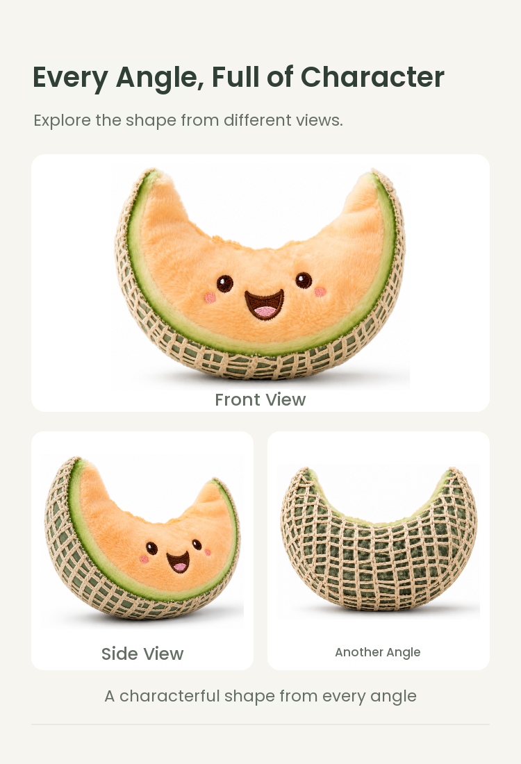 PLUSHIP Cantaloupe Slice Plush Toy - detail 04