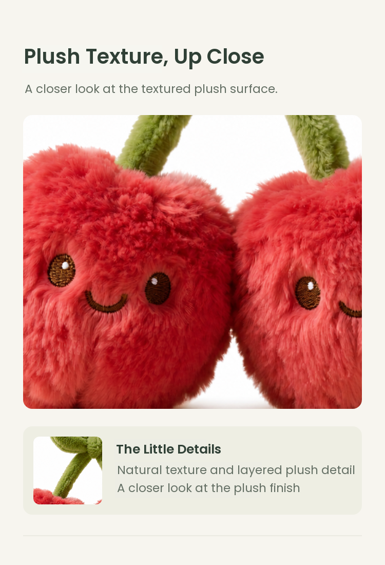 PLUSHIP Cherry Pair Plush Toy - detail 02