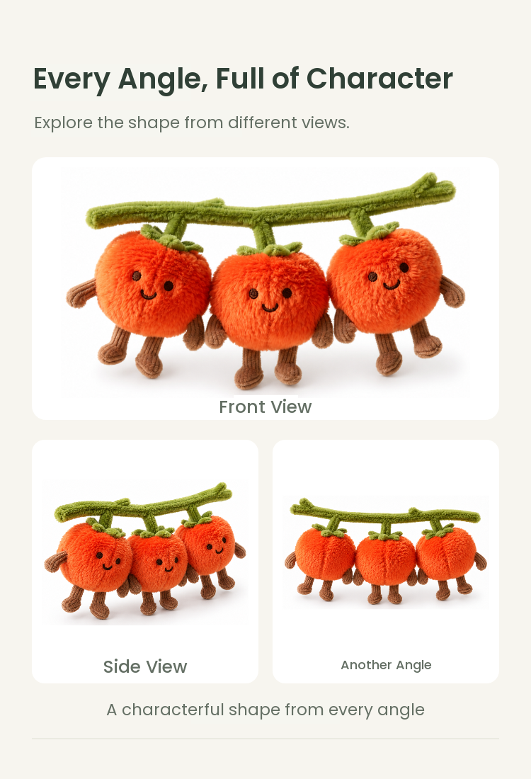 PLUSHIP Cherry Tomato Trio Plush Toy - detail 04