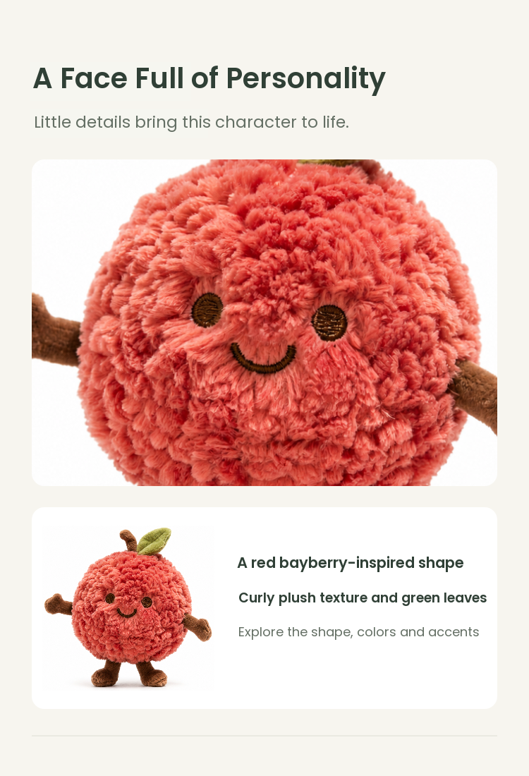 PLUSHIP Chinese Bayberry Plush Toy - detail 03