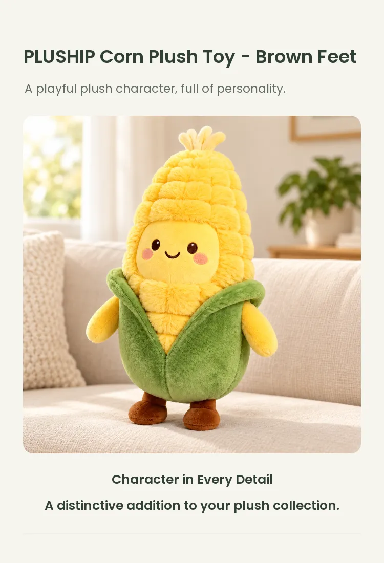 PLUSHIP Corn Plush Toy – Brown Feet - detail 1