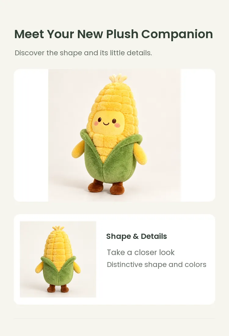 PLUSHIP Corn Plush Toy – Brown Feet - detail 2