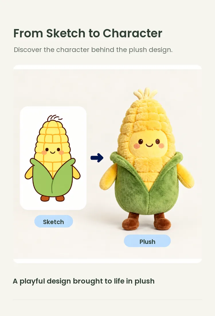 PLUSHIP Corn Plush Toy – Brown Feet - detail 4