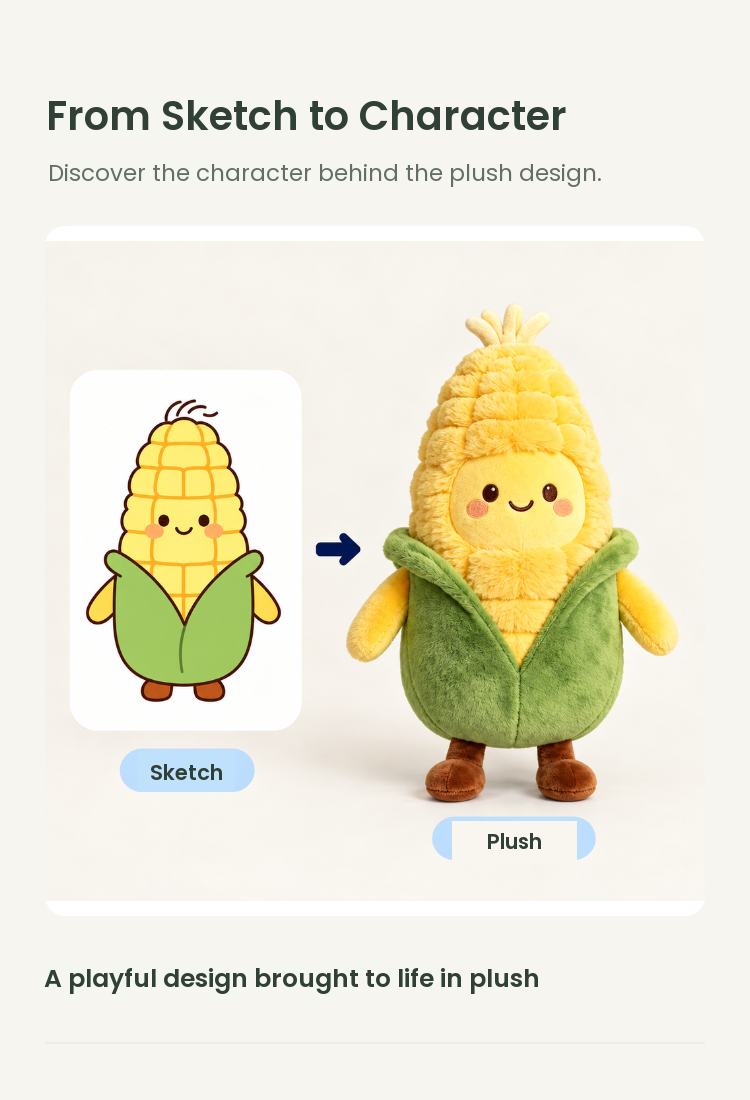 PLUSHIP Corn Plush Toy – Brown Feet - detail 04