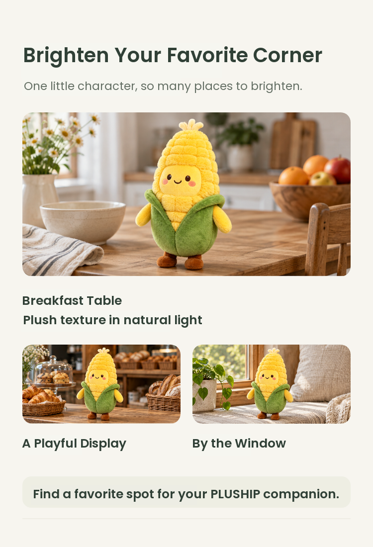 PLUSHIP Corn Plush Toy – Brown Feet - detail 05