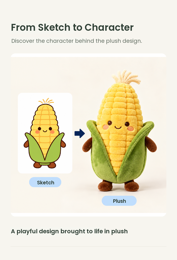 PLUSHIP Corn Plush Toy – Open Leaves - detail 04