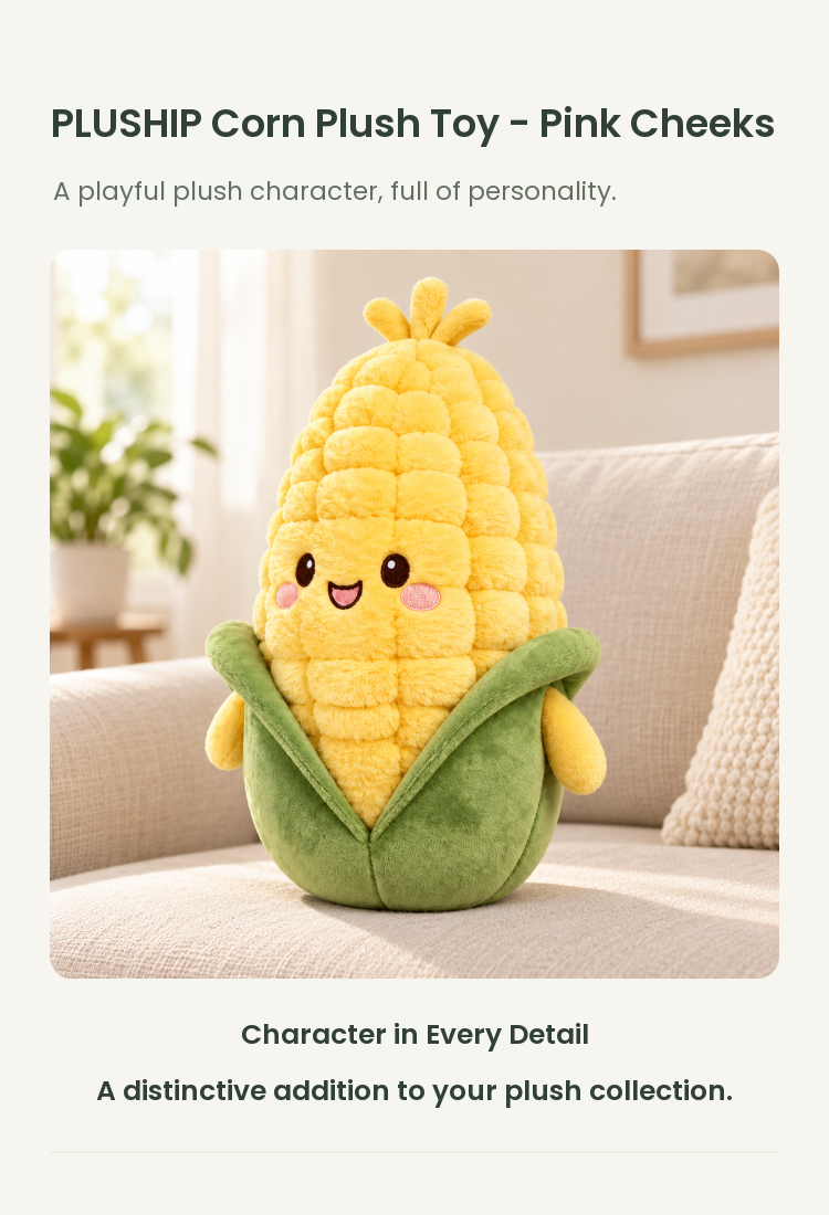 PLUSHIP Corn Plush Toy – Pink Cheeks - detail 01