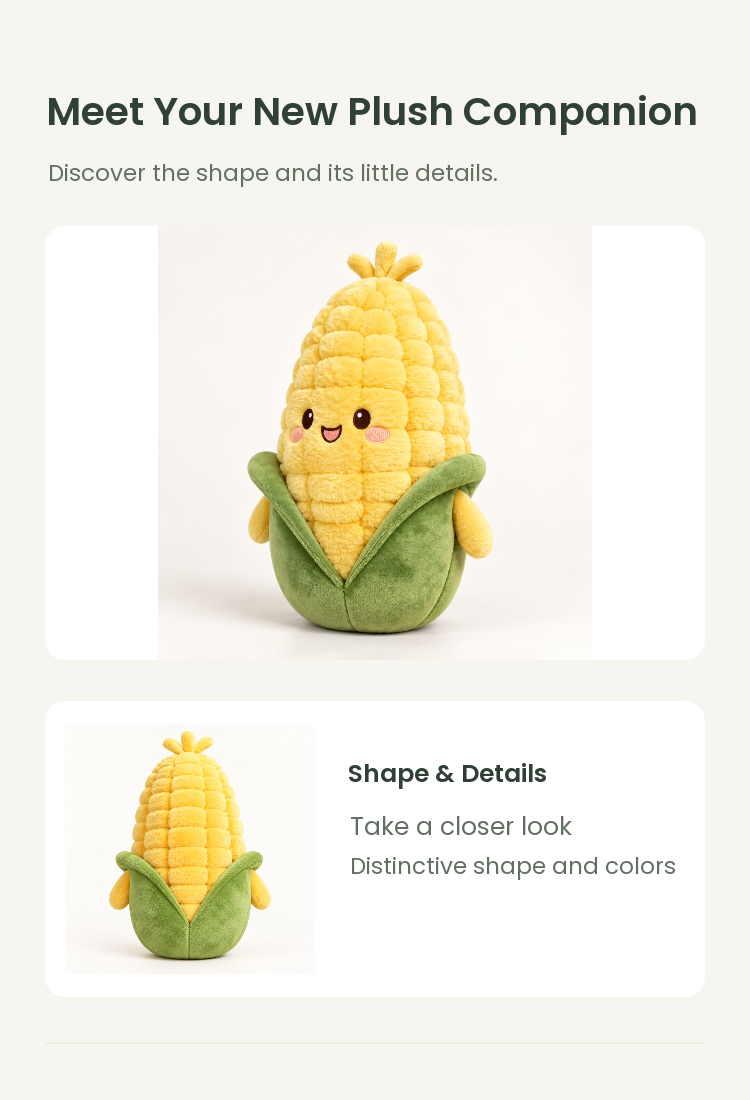 PLUSHIP Corn Plush Toy – Pink Cheeks - detail 02