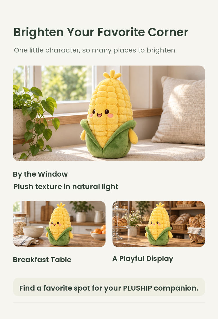 PLUSHIP Corn Plush Toy – Pink Cheeks - detail 05