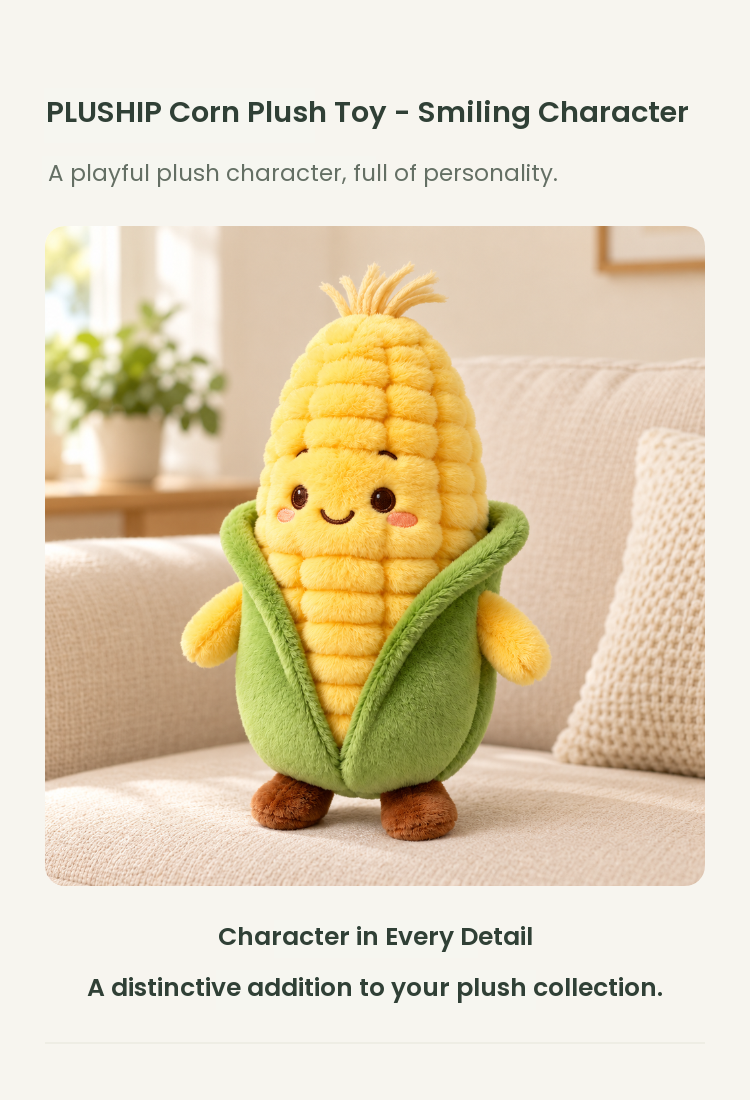 PLUSHIP Corn Plush Toy – Smiling Character - detail 01