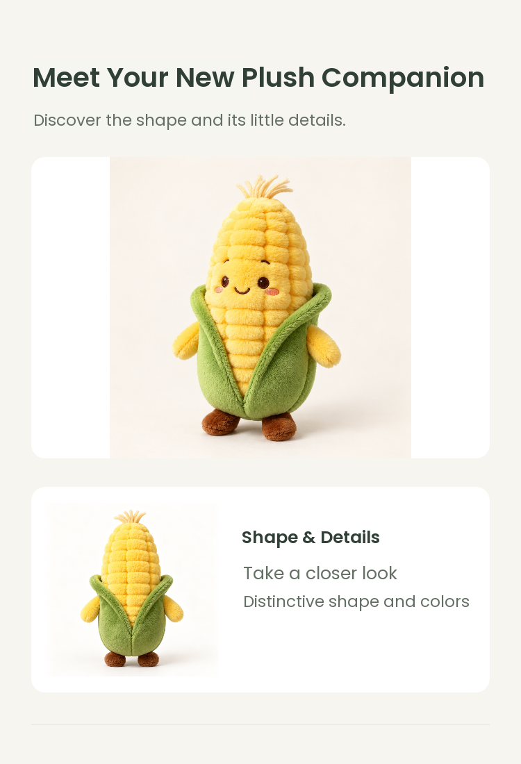 PLUSHIP Corn Plush Toy – Smiling Character - detail 02