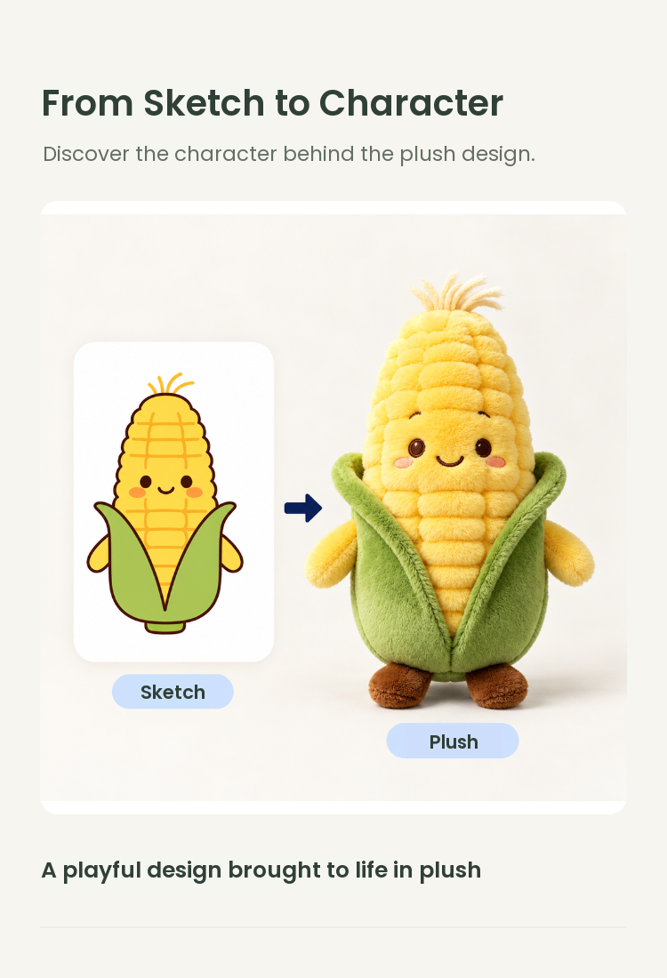 PLUSHIP Corn Plush Toy – Smiling Character - detail 04