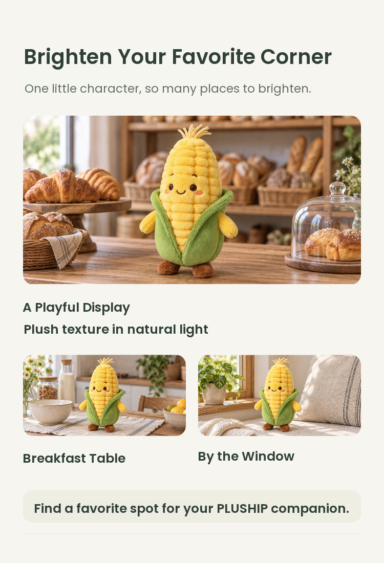 PLUSHIP Corn Plush Toy – Smiling Character - detail 05