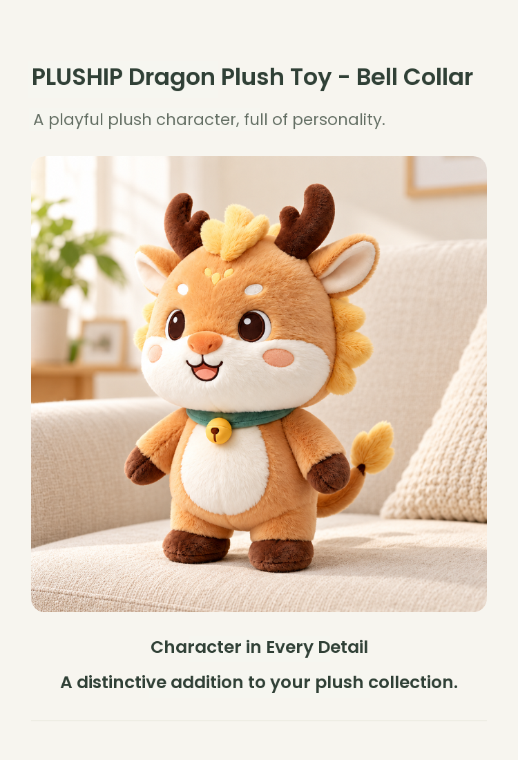 PLUSHIP Dragon Plush Toy – Bell Collar - detail 01
