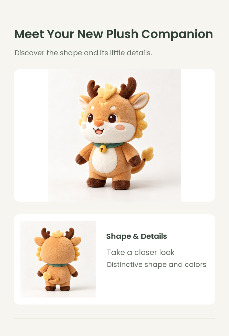 PLUSHIP Dragon Plush Toy – Bell Collar - detail 02