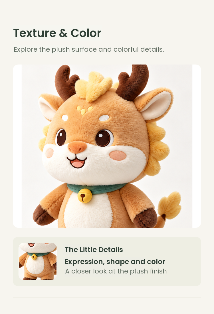 PLUSHIP Dragon Plush Toy – Bell Collar - detail 03