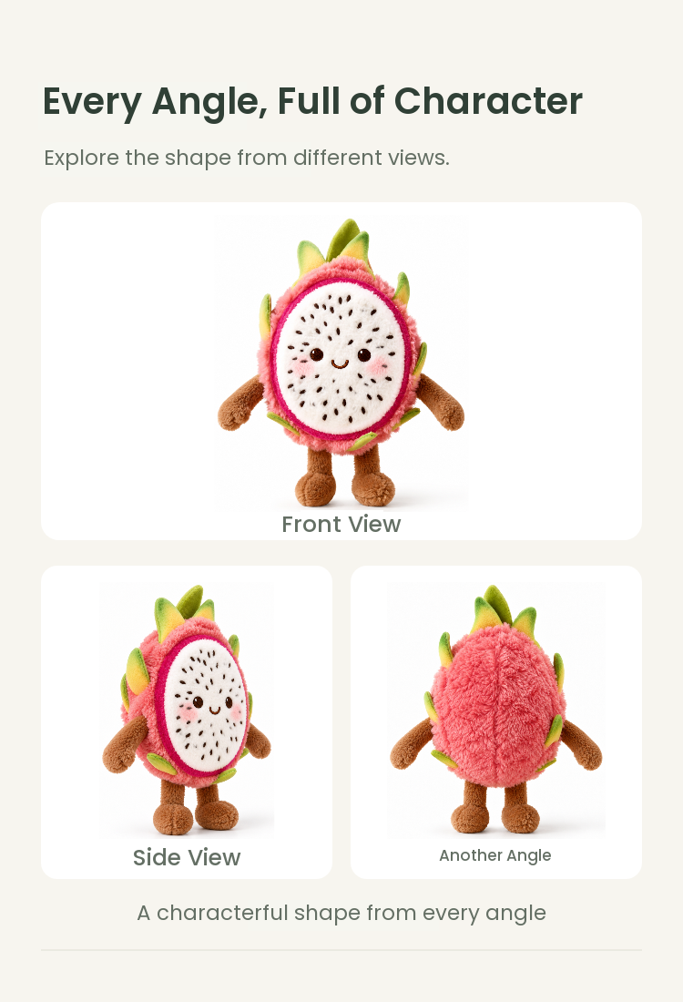 PLUSHIP Dragon Fruit Slice Plush Toy - detail 04