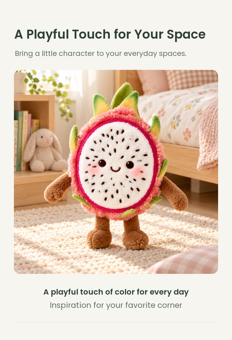 PLUSHIP Dragon Fruit Slice Plush Toy - detail 05