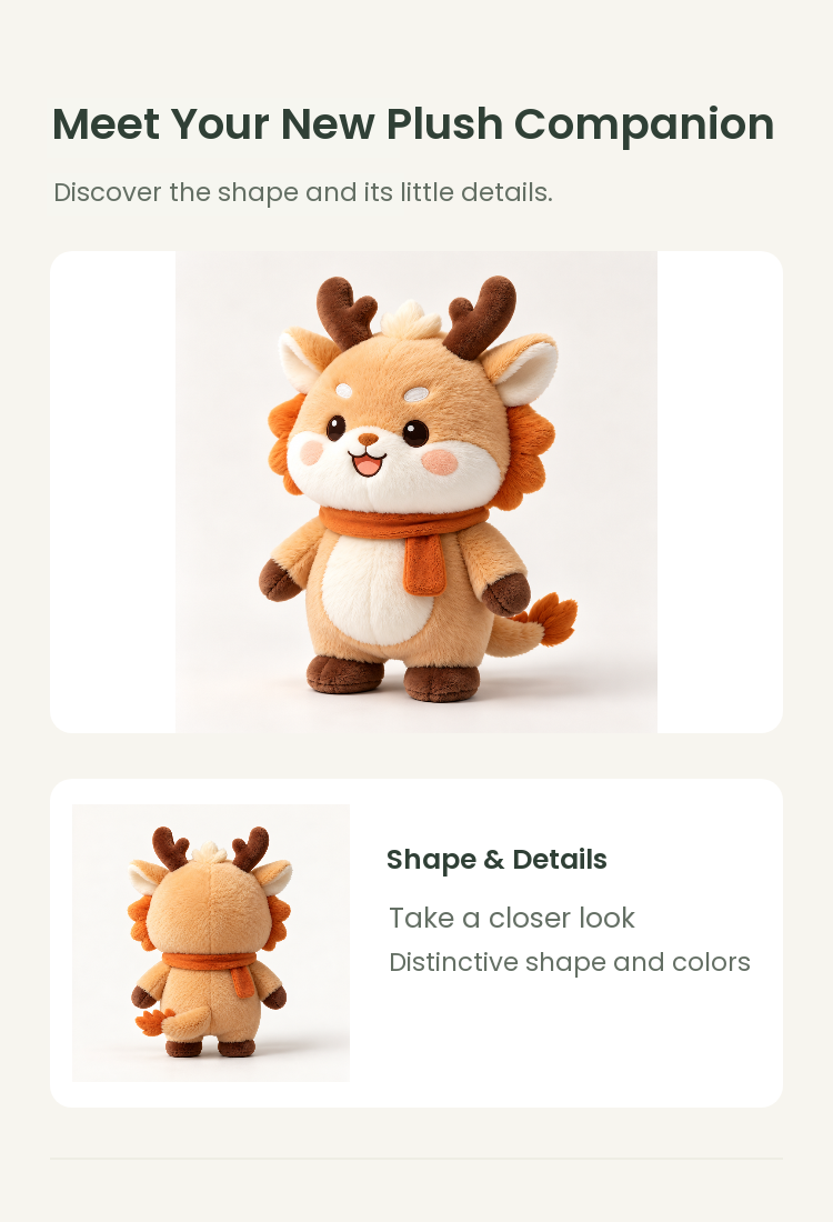 PLUSHIP Dragon Plush Toy – Orange Scarf - detail 02
