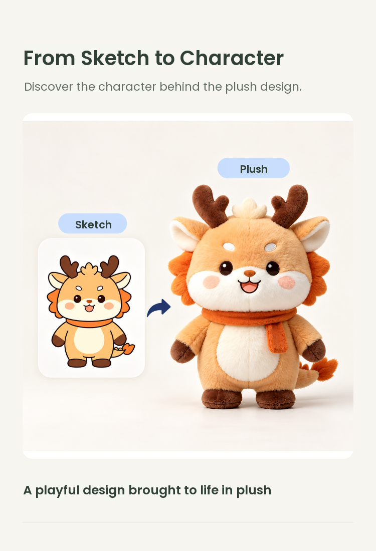 PLUSHIP Dragon Plush Toy – Orange Scarf - detail 04