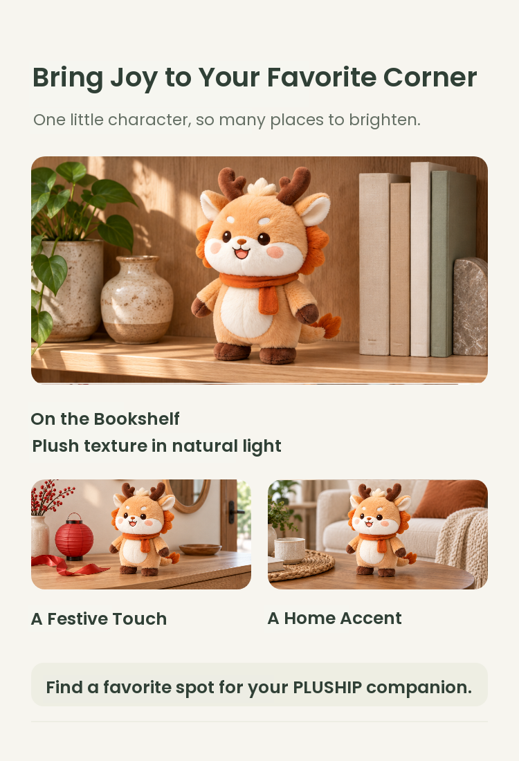 PLUSHIP Dragon Plush Toy – Orange Scarf - detail 05