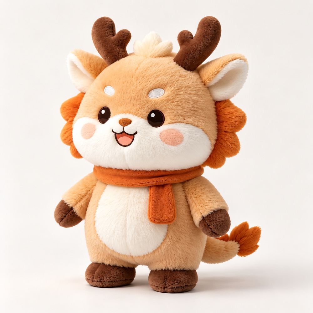 PLUSHIP Dragon Plush Toy – Orange Scarf - product view 01