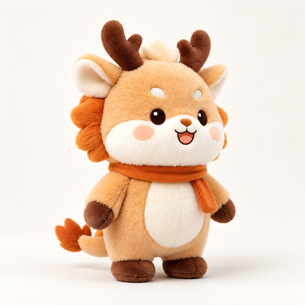 PLUSHIP Dragon Plush Toy – Orange Scarf - product view 02