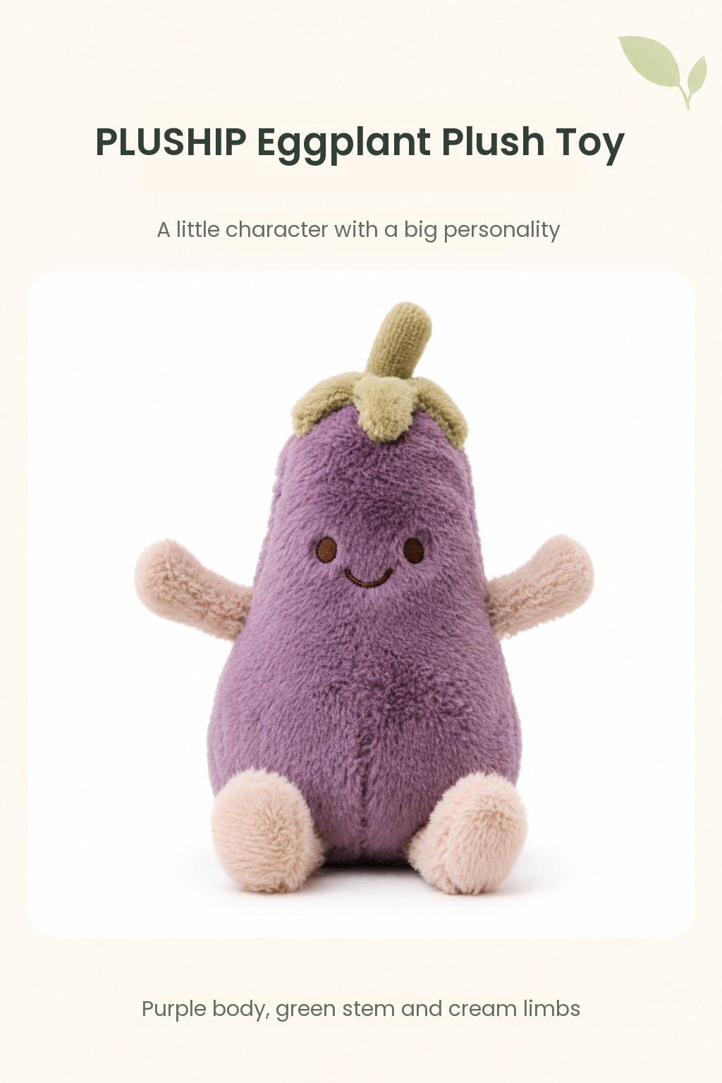 PLUSHIP Eggplant Plush Toy - detail 01