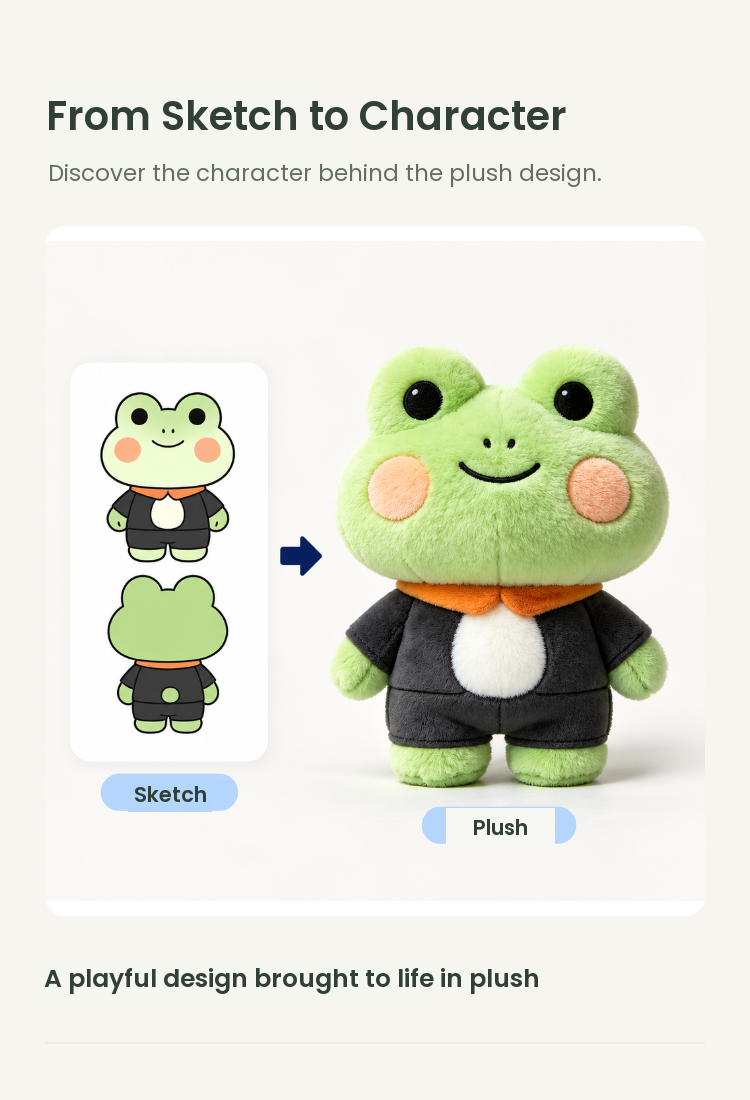 PLUSHIP Frog Plush Toy – Black Jacket - detail 04